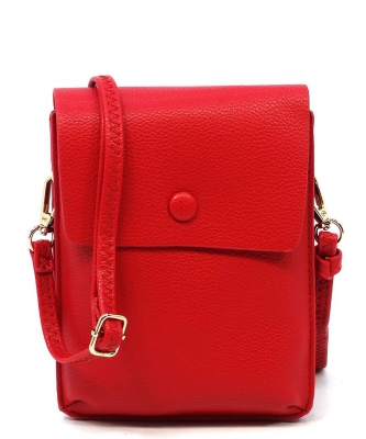 Fashion Pebble Flap Crossbody Bag Cell Phone Purse CA105 RED
